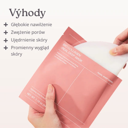 4× bio-kolagenowe maski nawilżające